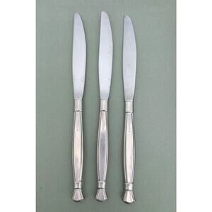 Dinner Knives 3pc Oneida ACT 2 II Stainless Heirloom Cube Mark Flatware